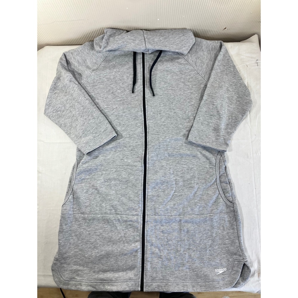 Speedo Gray Zip Up Hoodie Jacket Sweatshirt Long Sleeve Size XL